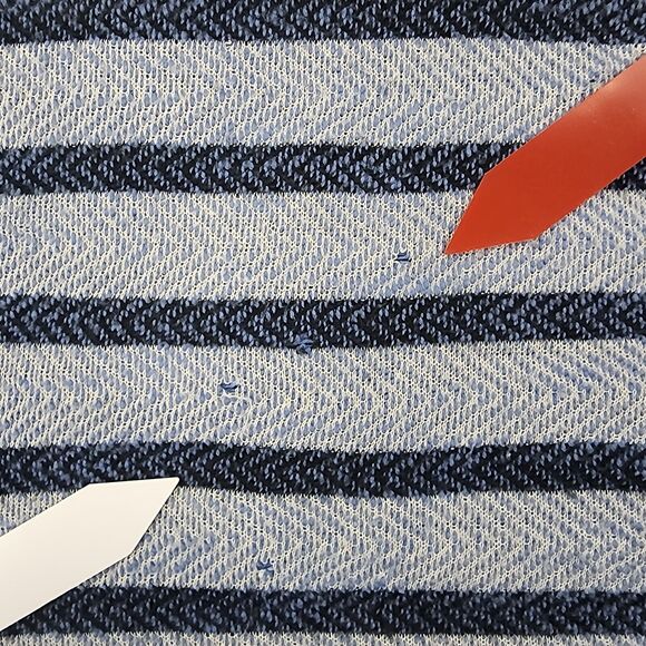 Soft Surroundings Sweater Womens Petite Large Blue Stripe Floral Embroidered Top - Picture 13 of 16